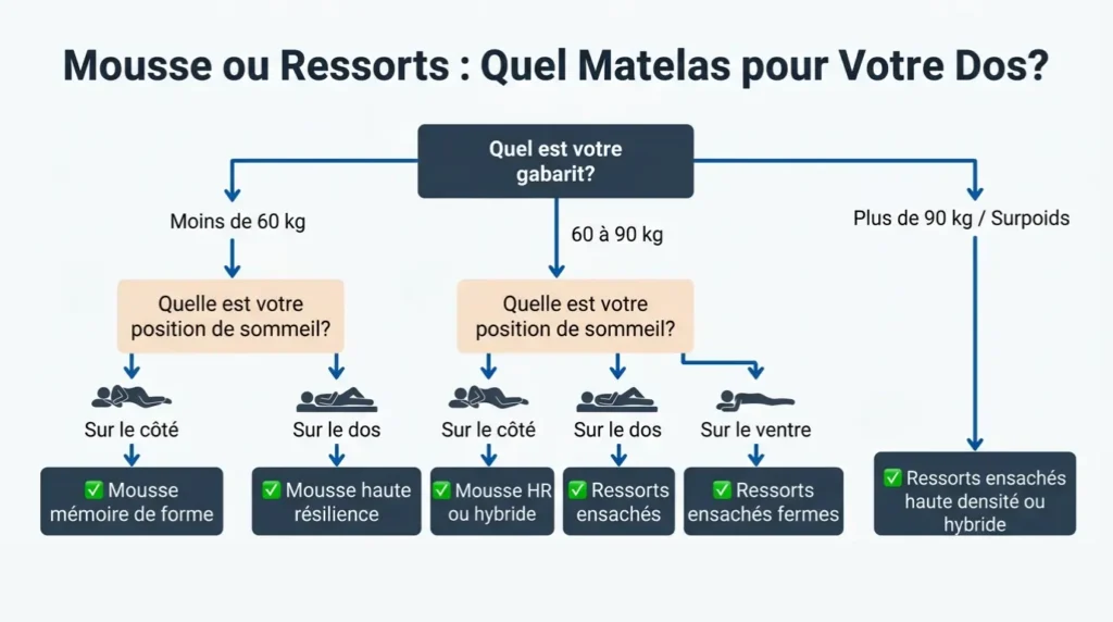 mousse ou ressorts quel matelas pour le dos