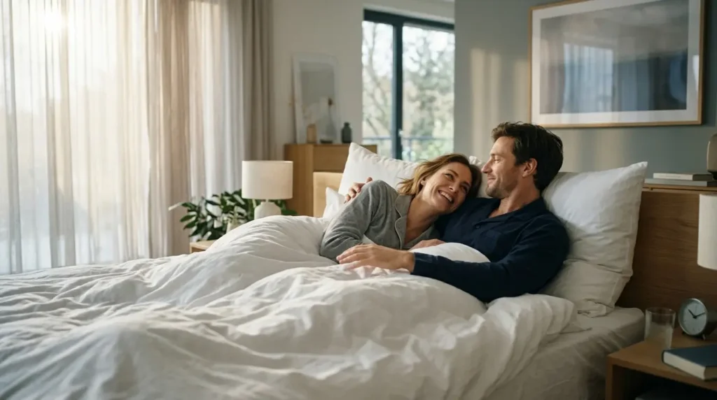 couple dans un lit 2 places