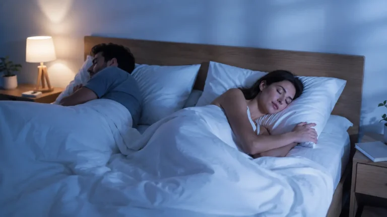 couple dormant ensemble sur un matelas en latex