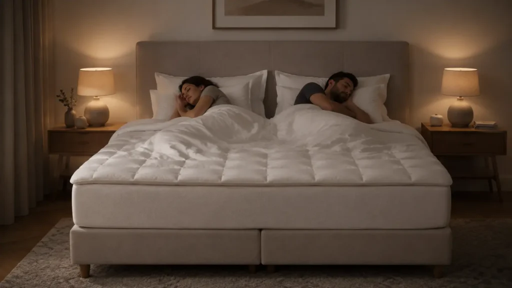 couple dormant sur un matelas bibloc