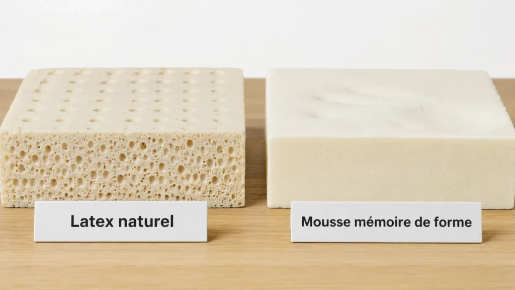 différence entre le latex naturel et la mousse à mémoire de forme