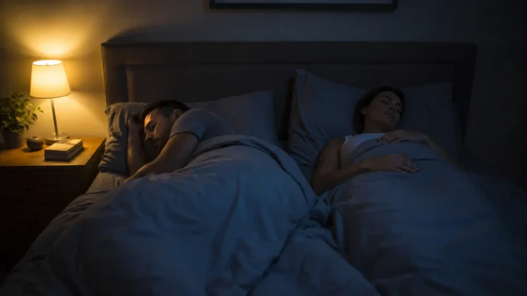 couple dormant dans un lit avec matelas tempur