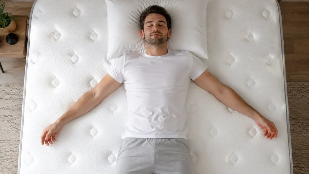 homme allongé sur un matelas 140x190