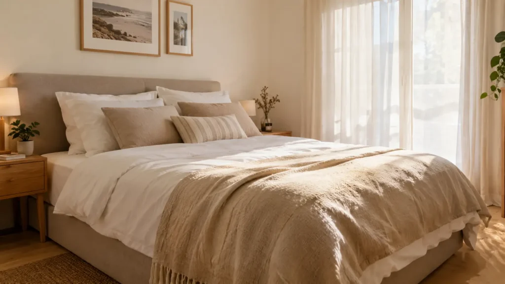 chambre lumineuse avec couchage de la compagnie du lit