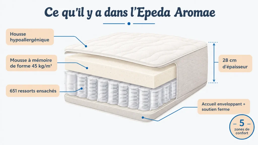 coupe transversale du matelas epeda aromae