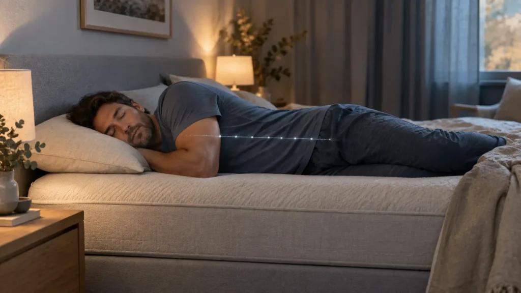 dormeur sur le côté sur un matelas epeda