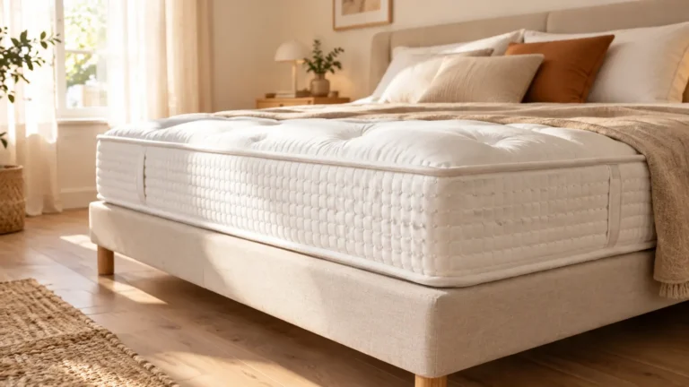 matelas nacré dans une chambre lumineuse